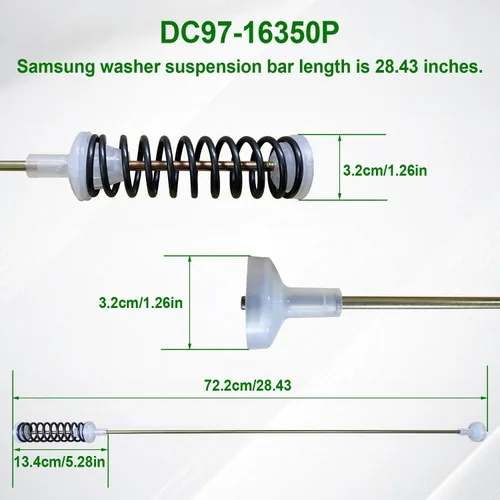 Vista 3 de WA22R7450AW DC97-16350P Varillas de suspensión para lavadora Samsung Digital Amortiguadores Lavadora/suspensión para lavadora, se adapta a modelos