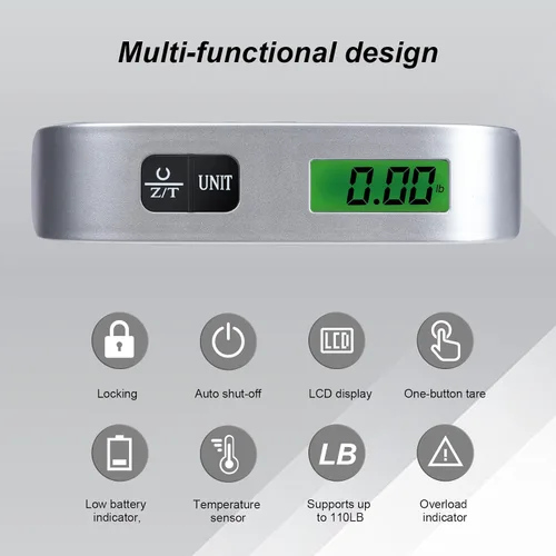 Vista 6 de Paquete de 2 básculas digitales de equipaje de viaje, báscula de equipaje portátil, báscula de equipaje para maletas, ideal para báscula de viaje