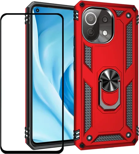 Vista 30 de Funda para Xiaomi POCO X3 NFC /X3 Pro con protector de pantalla, armadura de protección militar híbrida resistente a prueba de golpes, funda Negro