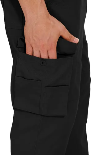 Vista 5 de LVCBL Pantalones cargo para hombre, ajuste relajado, tácticos, pantalones de trabajo, pantalones de algodón con bolsillos