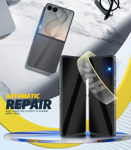 Vista 4 de Orzero (3 juegos de 12 paquetes de protectores de pantalla compatibles con Samsung Galaxy Z Flip 8/Flip 7, protector de pantalla con TPU suave