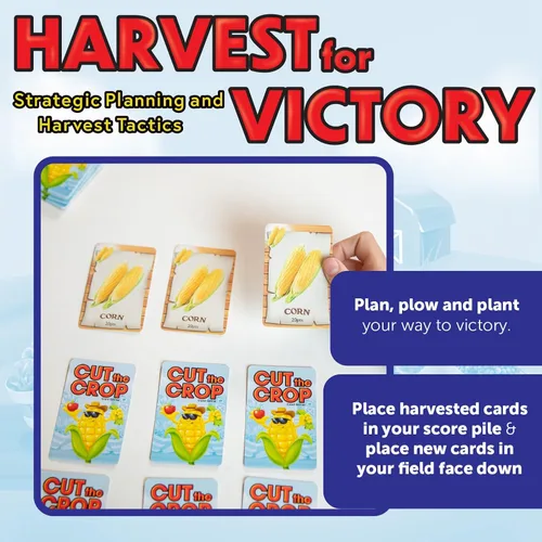 Vista 5 de Continuum Games Juego de cartas Cut The Crop The 3 in a Row Farm - Juego de memoria a juego para 2 a 6 jugadores de 6 años en adelante