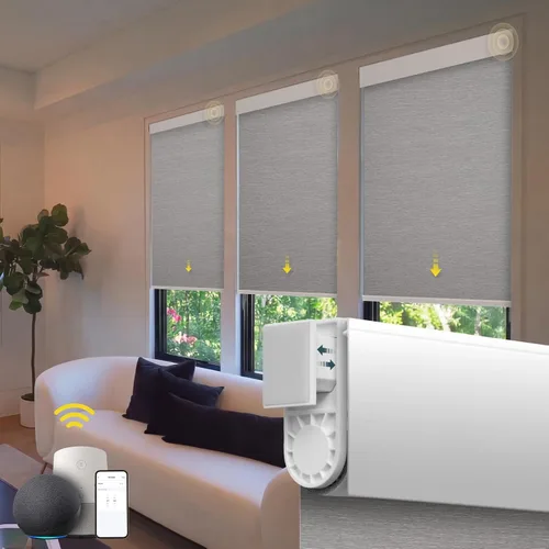 Vista 10 de Persianas motorizadas sin taladro, persianas automáticas para ventanas, persianas enrollables eléctricas con control remoto, persianas inteligentes