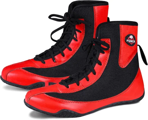 Vista 2 de Zapatos de boxeo profesionales para hombres y mujeres Zapatos de boxeo transpirables Zapatos de suela de goma antideslizante para campeones