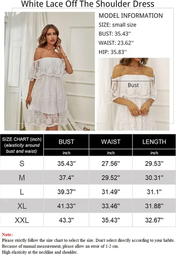 Vista 4 de HOYISHION Womens V-Neck Floral Embroidered Lace Mini Dress Bridesmaid Wedding Guest Cocktail Party Short Dresses