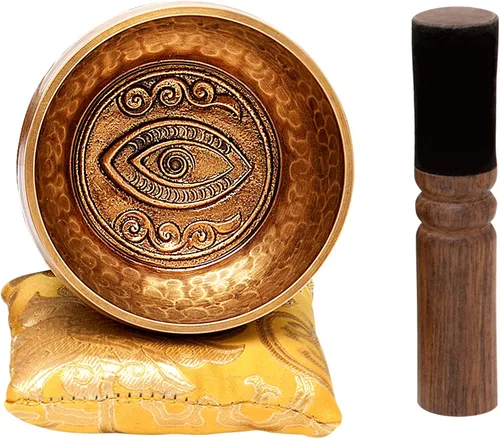 Vista 10 de Juego de cuencos tibetanos de Ohm Store — Cuenco de meditación Lingam martillado a mano — Yoga, equilibrio de chakras, atención plena, alivio