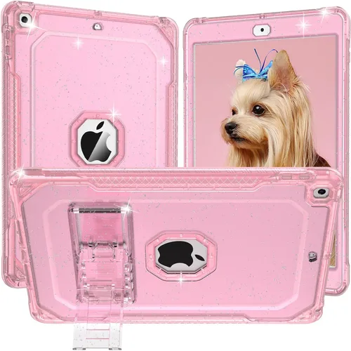 Vista 9 de ZoneFoker Funda para iPad de 9ª generación, para iPad de 8ª/7ª generación de 10.2 pulgadas Funda 2021/2020/2019, transparente con purpurina