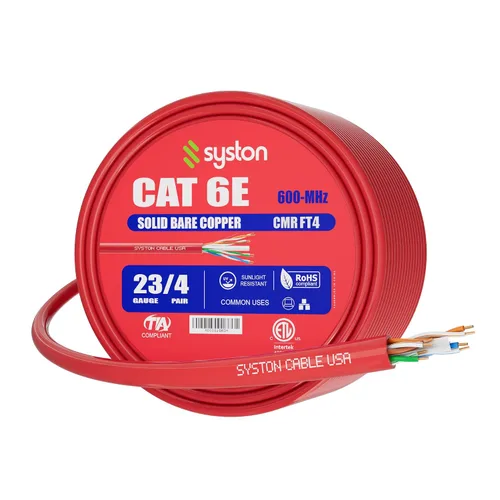Vista 30 de Cable de Internet Ethernet Cat6e – 10 pies, 600 MHz 23AWG de alambre de cobre sólido desnudo apto para exteriores/interiores, sin extremos de 10