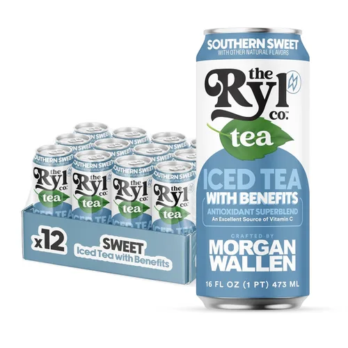Vista 11 de Ryl Té Helado, Té Cítrico Verde, Súper Mezcla Antioxidante, Sin Azúcar, Bajo en Carbohidratos, Cero Calorías - 16.0 Fl Oz (Paquete de 12)