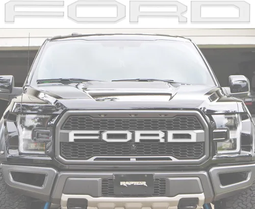 Vista 28 de Superposiciones de letras de rejilla frontal, compatibles con Raptor 2015-2020