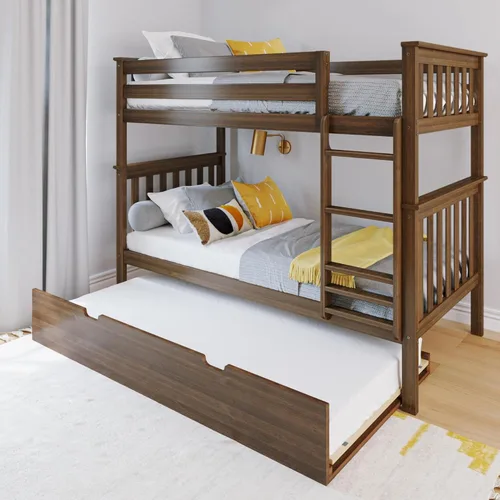 Vista 37 de Max & Lily - Litera, marco de cama individual sobre cama matrimonial para niños, color azul. Climb with Confidence, Sturdiness Redefined