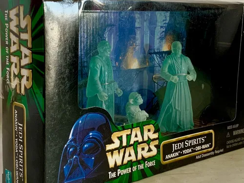 Vista 2 de Star Wars El poder de la fuerza Escenas de cine Espíritus Jedi (Anakin, Yoda, Obi-Wan) Figura de acción Multi-Pack