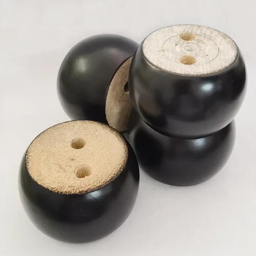 Vista 8 de Patas redondas de madera para muebles de sofá de 2 pulgadas, patas redondas negras de 2 pulgadas de alto, reemplazo para sofá/sofá/otomana/sofá