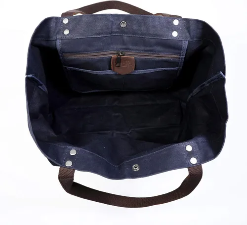 Vista 2 de WUDON Bolsa de viaje de lona encerada, bolsa de hombro extra grande para mujer