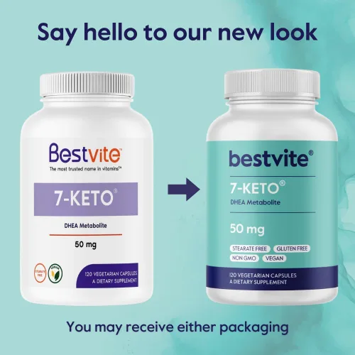 Vista 6 de BESTVITE 7-Keto 50 mg DHEA (120 cápsulas vegetarianas) - Sin estearatos - Vegano - Sin OMG - Sin gluten - Apoya el metabolismo energético*