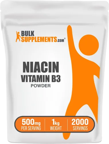 Vista 6 de BulkSupplements. com Niacina en polvo – Suplemento de vitamina B3, Niacina Flush – Sin gluten, 500 mg por porción, 100 g (3.5 oz) (paquete de 1)