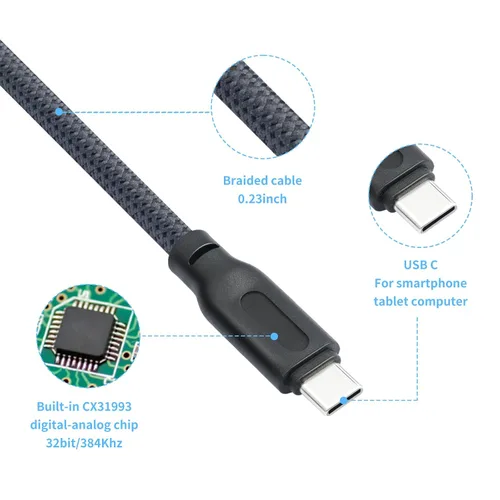 Vista 4 de Cable de audio USB C a XLR, cable estéreo de salida XLR de 3.3 pies tipo C a macho, adaptador convertidor para amplificador, altavoz, consola
