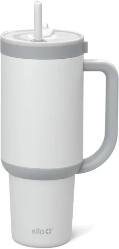 Vista 34 de Ello Oasis Vaso de 24 oz con asa y popote retráctil Taza reutilizable de acero inoxidable aislada 100% a prueba de fugas, regalos