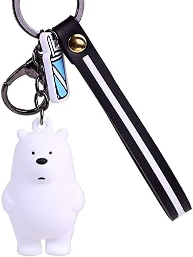 Vista 2 de SPEEDYUNI Llavero de oso lindo oso de hieloGrizzlyPANDA con diseño de dibujos animados regalo perfecto los tres osos desnudos nosotros desnudos
