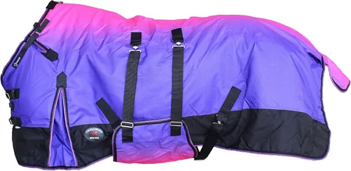 Vista 16 de CHALLENGER Manta de invierno impermeable de 80 pulgadas 1200D para caballo de lluvia ligera 394B Turquesa/Morado/Ombre