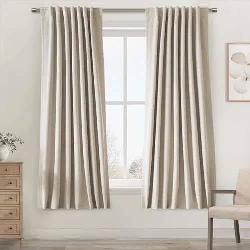 Vista 54 de UHITECH Short Blackout Curtains for Bedroom 24 Inch Long 2 Panels, Beige