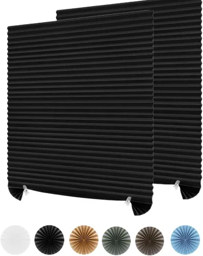 Vista 7 de Persianas Temporales para Ventanas sin Cordón, Persianas de Papel Plisado Autoadhesivas, Cortinas para Ventanas, Persianas Opacas para Ventanas