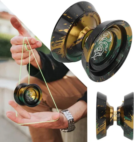 Vista 5 de Yoyo que no responde, Yoyo de metal para adultos jugadores avanzados de Yoyo, Yoyo profesional con 3 guantes de cuerdas Yoyo, bola Yoyo para niños