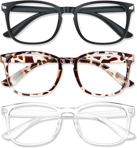 Vista 26 de Lentes de luz azul para mujeres y hombres 99% de bloqueo de luz azul para computadora, juegos, televisión, pantalla de teléfono, marco cuadrado