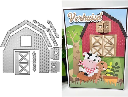 Vista 14 de DzIxY Casas Troqueles de corte de metal para kit de fabricación de tarjetas, troquelados de papel en relieve, plantillas de máquina de álbumes