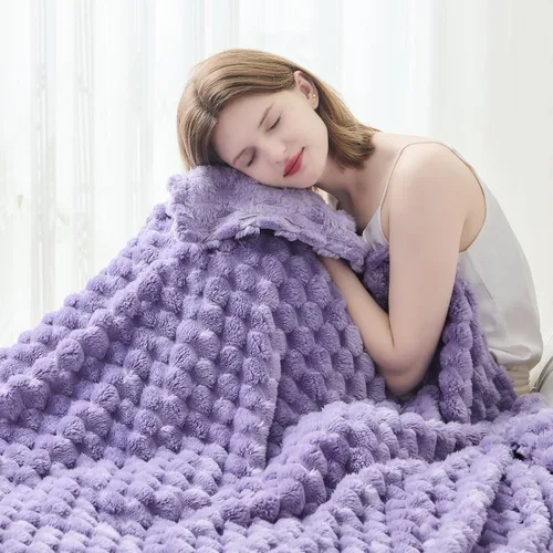 Vista 95 de NEWCOSPLAY Manta de Tiro Súper Suave Aqua Franela Sedosa Premium Forro Polar Jacquard Acanalado 3D Ligero Manta de Cama Uso en Todas las Estaciones
