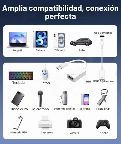Vista 7 de [Certificado MFi de Apple] Adaptador USB C a USB, USB C macho a USB 3.0 hembra OTG convertidor de cable compatible con MacBook Pro Air, tabletas
