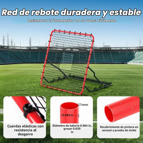 Vista 3 de Baseball Rebounder ,4x4.5FT Soccer Rebounder with 4 Adjustable Angles, 28 Bungee Cords to Adjust Elastic, Sports Equipment for