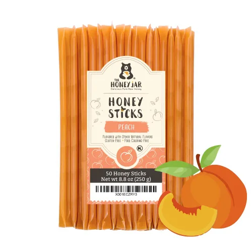 Vista 20 de The Honey Jar Palitos de miel con sabor a mora, pajitas de miel pura para el té, café o un placer saludable, una cucharadita de miel saborizada por
