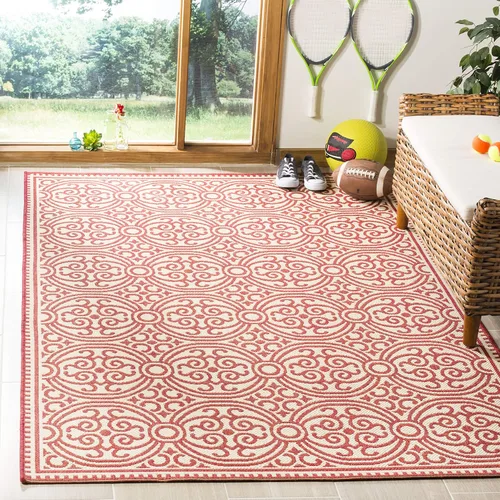 Vista 20 de SAFAVIEH Alfombra lavable para exteriores Linden Collection - 4 x 6 pies, aguamarina y crema, no desprende pelusa y fácil de limpiar, ideal