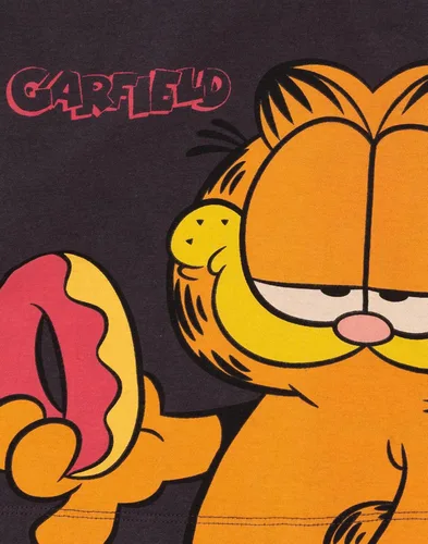 Vista 3 de Garfield Camiseta corta para niñas y niños, color carbón dona