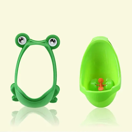 Vista 5 de Urinarios infantiles de rana, lindo orinal de entrenamiento para ir al baño para niños, con divertido objetivo de ayuda, urinarios de pie para niños