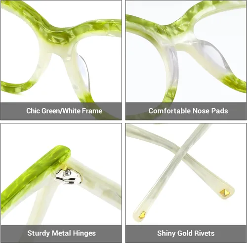 Vista 3 de Zeelool Gafas de ojo de gato elegantes para mujer, gafas elegantes Cascata ZOA01858