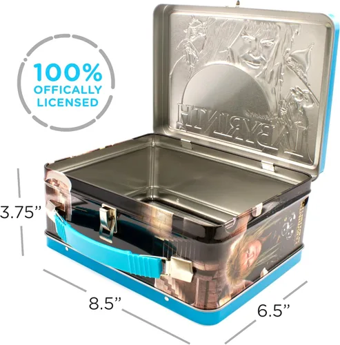 Vista 2 de AQUARIUS Labyrinth - Caja grande de diversión, caja de almacenamiento de lata resistente con mango de plástico y cubierta frontal en relieve