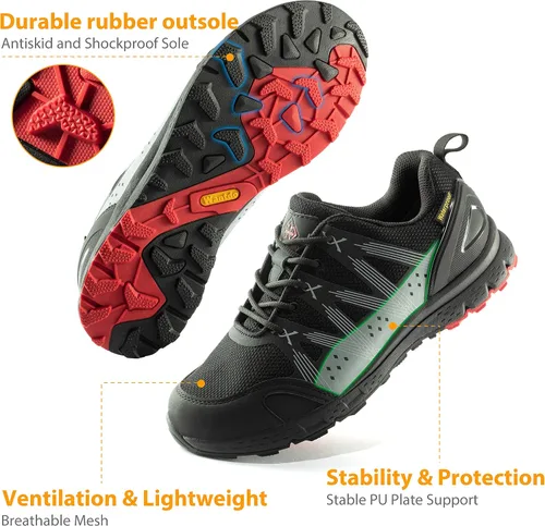 Vista 5 de Wantdo Zapatos de senderismo impermeables para hombre, botas de senderismo ligeras