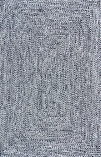 Vista 3 de nuLOOM Wynn - Alfombra trenzada para interiores y exteriores, color azul marino, 6 pies x 9 pies