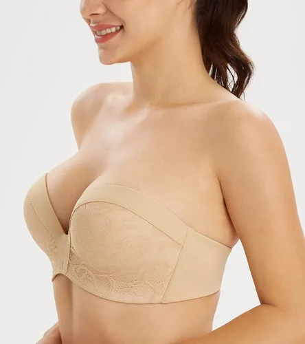 Vista 3 de Lemorosy Womens Plus Size Anti-SlipInvisible Seamless Wireless Strapless Bra