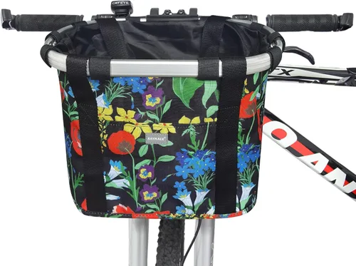 Vista 10 de RAYMACE Cesta de bicicleta para perros, cesta para manubrio de bicicleta delantera, plegable, desmontable, de liberación rápida, fácil de instalar