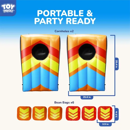Vista 5 de TOY Life 2 Sets Inflatable Pool Games Toys, Pool Cornhole Game Floating Toys for Adults Family, Water Games for Adults, Bean Bag Toss Game for