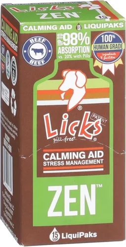 Vista 9 de Licks Pill Free Zen Dog Calming - Suplementos calmantes para comportamiento agresivo y nerviosismo - Golosinas calmantes para perros para aliviar