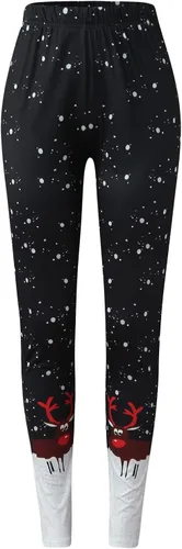 Vista 3 de Women's Christmas Leggings for Women Ultrasoft Seasonal Printed Jogger Low Rise Hippie Pants Christmas Tops