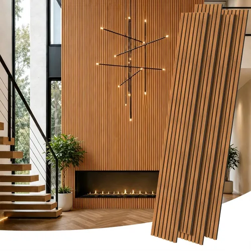 Vista 10 de RITOLLO Paneles de listones de madera para pared, 2 piezas de 94.5 x 11 pulgadas, paneles acústicos para decoración de pared interior, panel