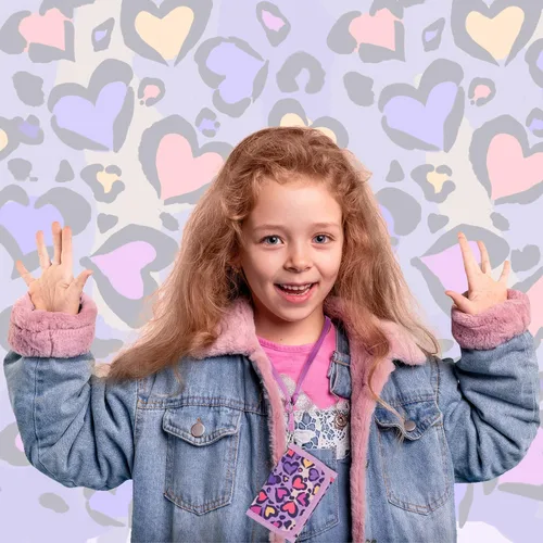 Vista 6 de Cartera infantil para niñas y niños, Leopardo-Púrpura, Moderno