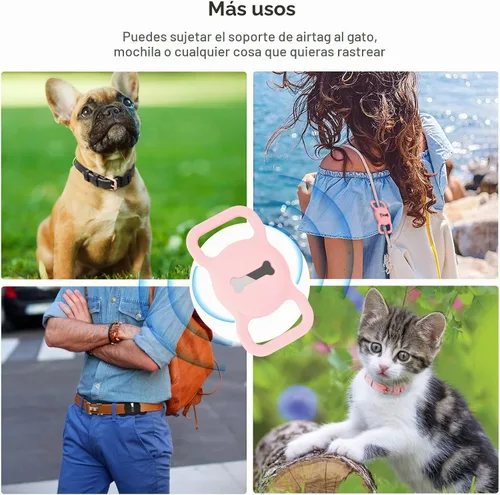 Vista 6 de WHIPPY Airtag - Collar de piel para perro, rastreador GPS, collar de cachorro ajustable de cuero suave acolchado con funda para Airtag para mochila