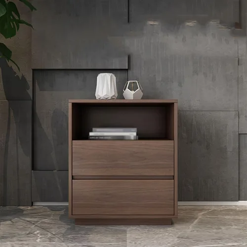 Vista 4 de HIHELO Mesa auxiliar para sala de estar, sofá, mesa auxiliar de doble cajón, moderna para el hogar, sala de estar, pequeña mesa auxiliar