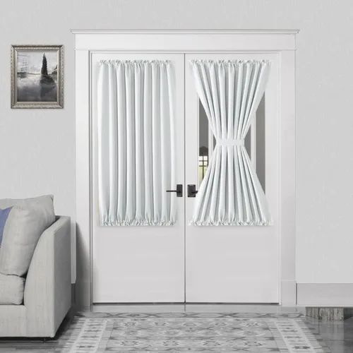 Vista 122 de DWCN Cortinas para Puertas Francesas – Cortinas opacas térmicas con bolsillo para barra para puertas con ventana de cristal, puertas de cocina